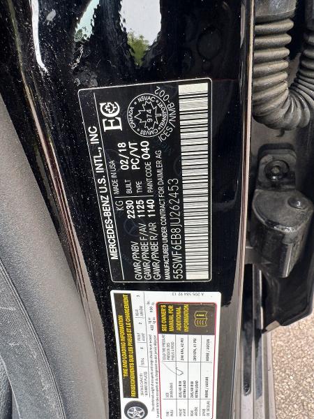 Aukcja sprzedaży 2018 Mercedes-benz C, vin: 55SWF6EB8JU262453, numer aukcji: 61436216