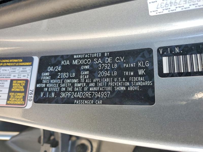Продаж на аукціоні авто 2024 Kia Forte, vin: 3KPF24AD2RE794937, номер лоту: 62272756