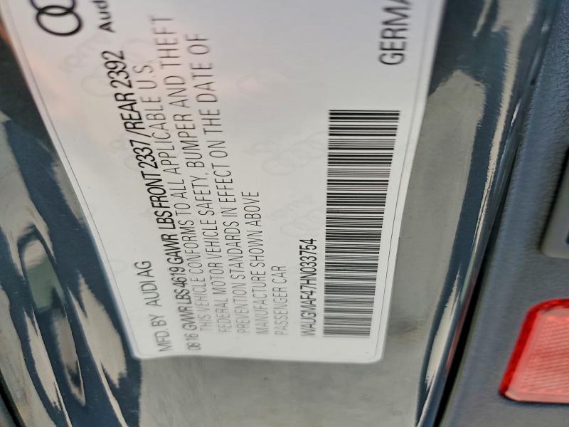 Aukcja sprzedaży 2017 Audi A4, vin: WAUGMAF47HN033754, numer aukcji: 63045436