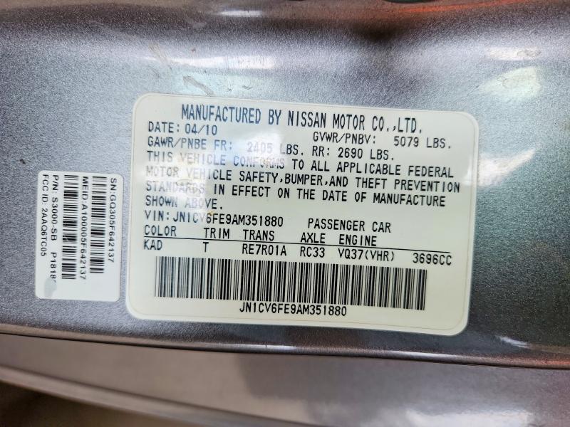 Продаж на аукціоні авто 2010 Infiniti G37 Convertible, vin: JN1CV6FE9AM351880, номер лоту: 61121246