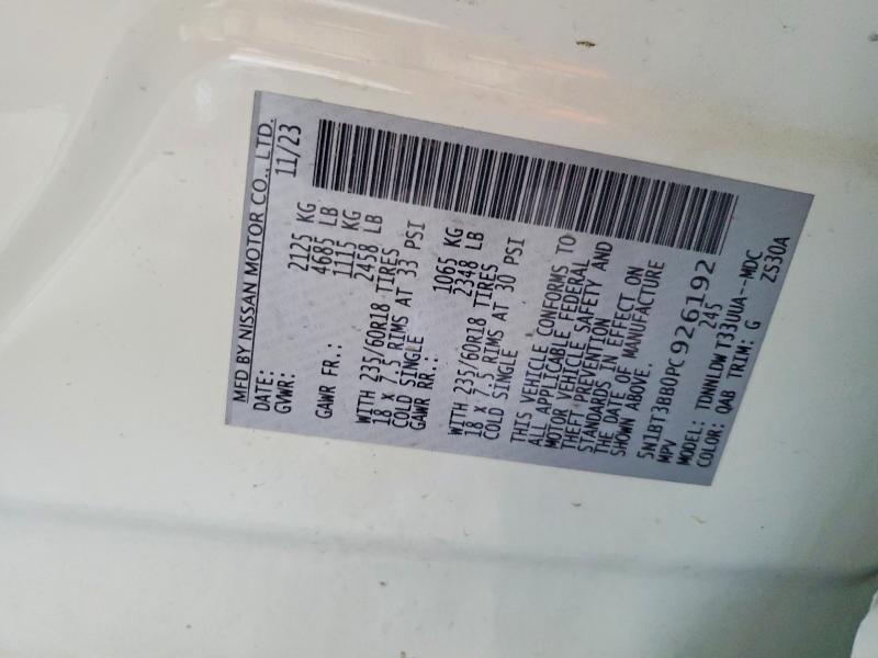 Auction sale of the 2023 Nissan Rogue, vin: 5N1BT3BB0PC926192, lot number: 62404246