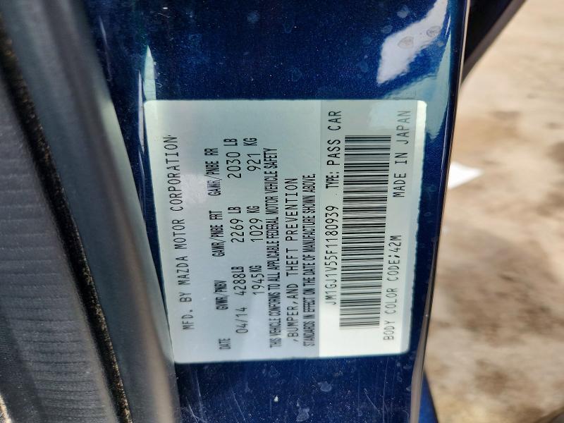 Aukcja sprzedaży 2015 Mazda 6, vin: JM1GJ1V55F1180939, numer aukcji: 62079966