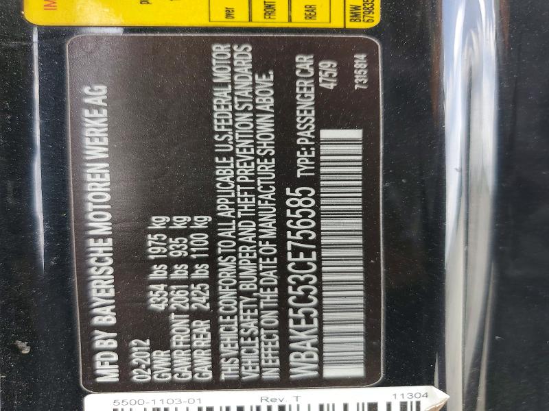Продаж на аукціоні авто 2012 Bmw 328, vin: WBAKE5C53CE756585, номер лоту: 61447216