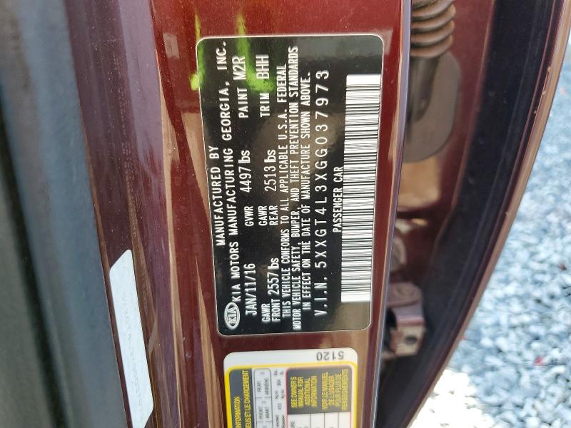 62244196 :رقم المزاد ، 5XXGT4L3XGG037973 vin ، 2016 Kia Optima مزاد بيع