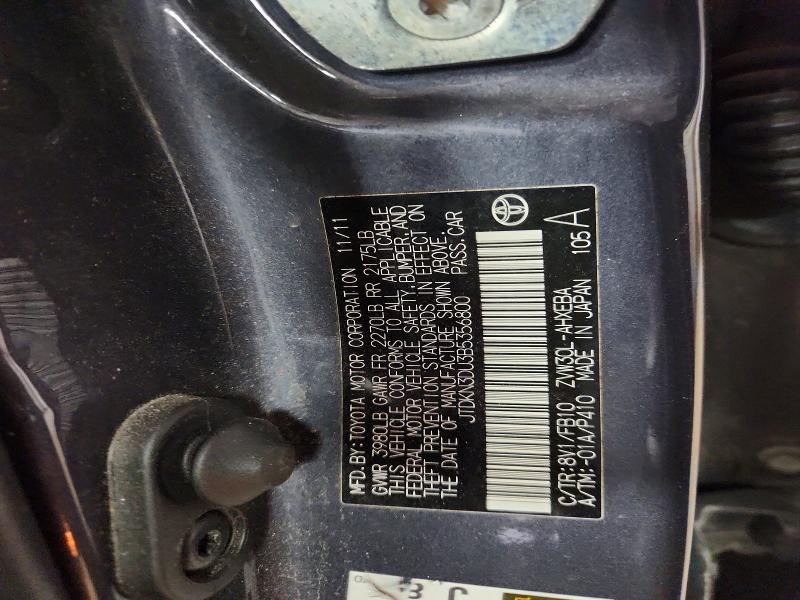 Aukcja sprzedaży 2011 Toyota Prius, vin: JTDKN3DU3B5356800, numer aukcji: 62347946