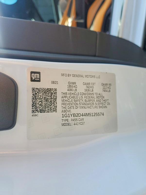 Продаж на аукціоні авто 2021 Chevrolet Corvette, vin: 1G1YB2D44M5125574, номер лоту: 59326196