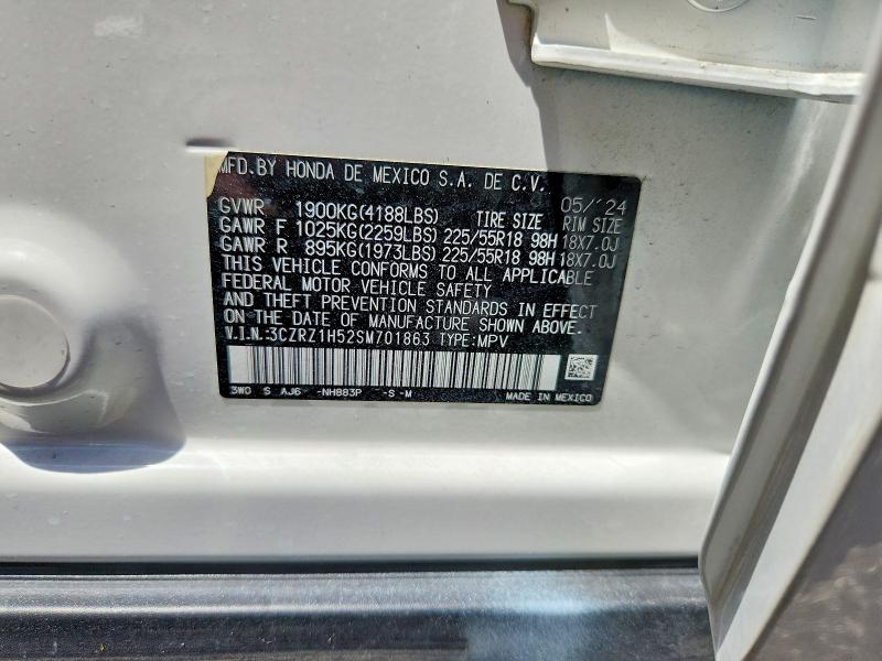 Продаж на аукціоні авто 2025 Honda Hr-v, vin: 3CZRZ1H52SM701863, номер лоту: 61402136