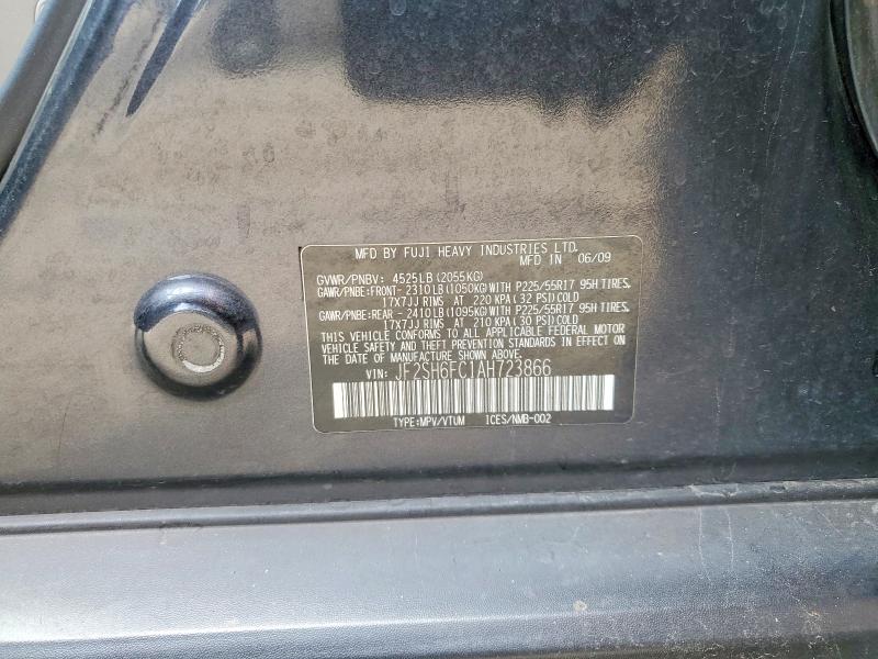 62463006 :رقم المزاد ، JF2SH6FC1AH723866 vin ، 2010 Subaru Forester مزاد بيع
