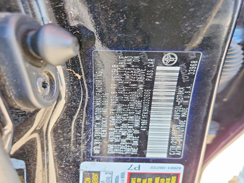 2017 Toyota Camry მანქანა იყიდება აუქციონზე, vin: 4T1BF1FK9HU332606, აუქციონის ნომერი: 61904186