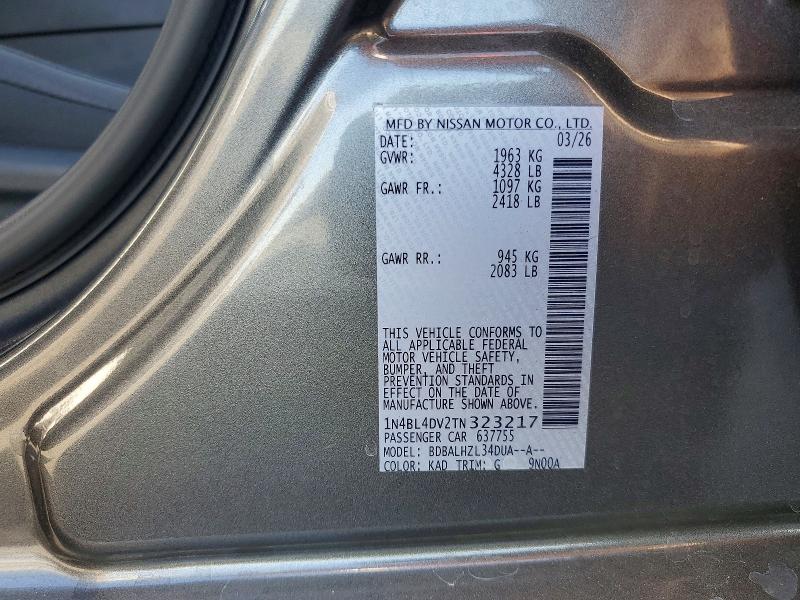 2026 Nissan Altima მანქანა იყიდება აუქციონზე, vin: 1N4BL4DV2TN323217, აუქციონის ნომერი: 62878756