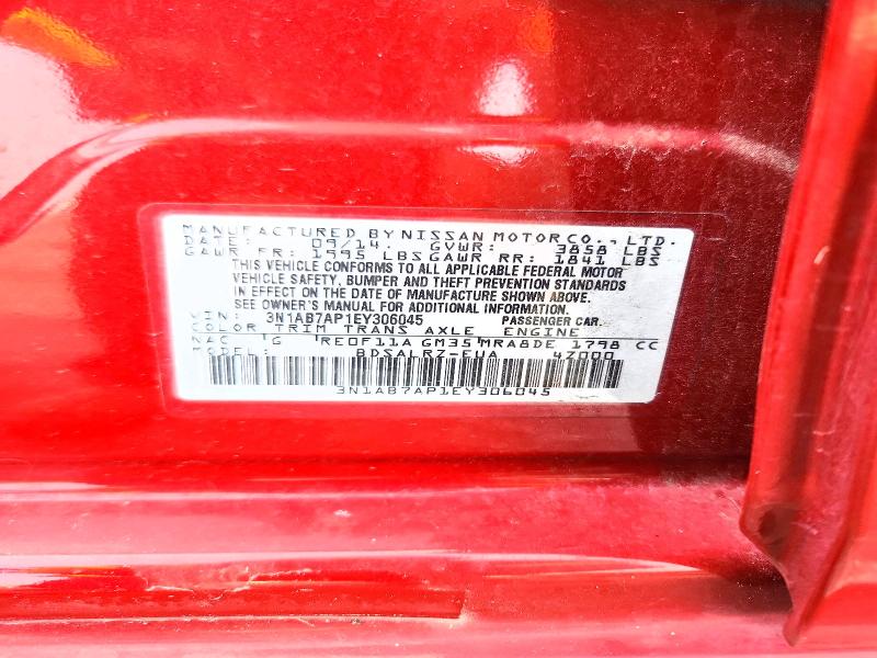 Продаж на аукціоні авто 2014 Nissan Sentra, vin: 3N1AB7AP1EY306045, номер лоту: 63130006