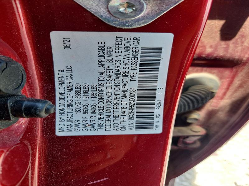 Продаж на аукціоні авто 2022 Honda Insight, vin: 19XZE4F52NE002334, номер лоту: 62790316