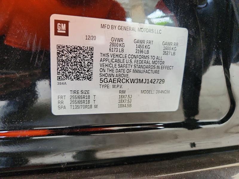 Aukcja sprzedaży 2021 Buick Enclave, vin: 5GAERCKW3MJ142729, numer aukcji: 62877876