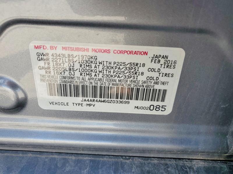 Продажа на аукционе авто 2016 Mitsubishi Outlander Sport, vin: JA4AR4AW6GZ033699, номер лота: 61491426