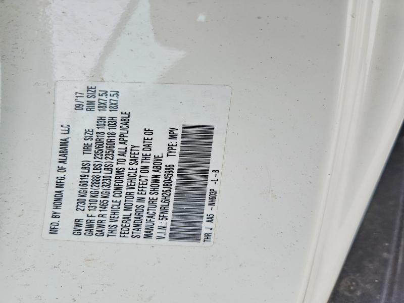 Aukcja sprzedaży 2018 Honda Odyssey, vin: 5FNRL6H26JB045986, numer aukcji: 63222086
