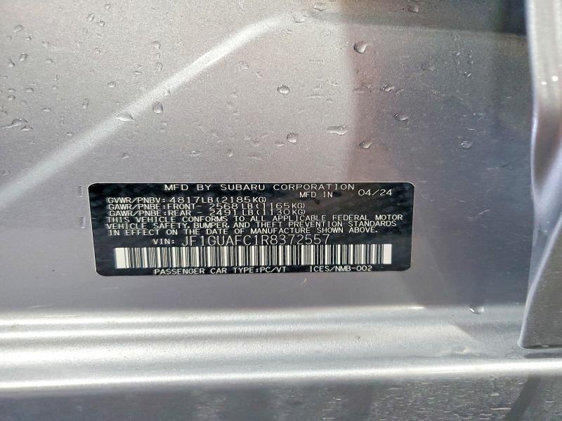 Aukcja sprzedaży 2024 Subaru Impreza, vin: JF1GUAFC1R8372557, numer aukcji: 61958056