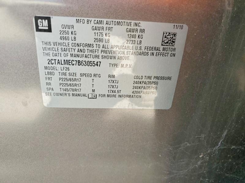 Aukcja sprzedaży 2011 Gmc Terrain, vin: 2CTALMEC7B6305547, numer aukcji: 59343556