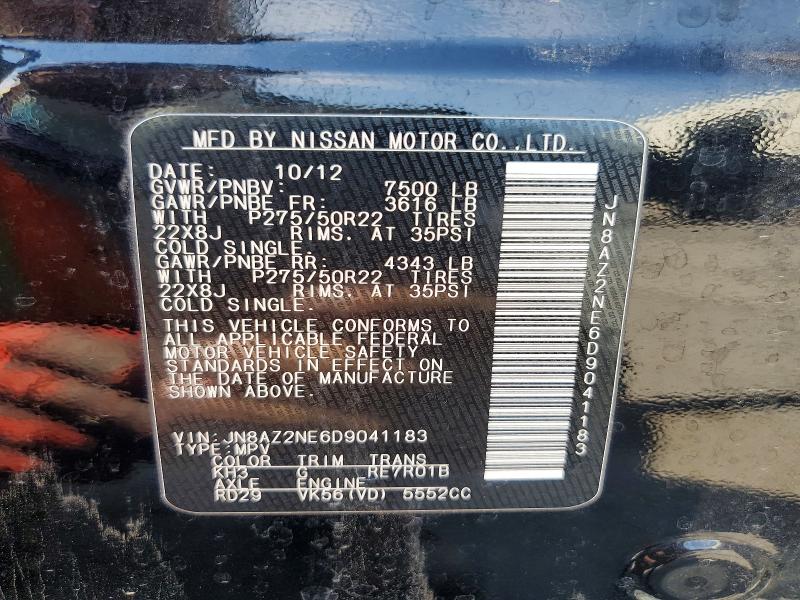 Продаж на аукціоні авто 2013 Infiniti Qx56, vin: JN8AZ2NE6D9041183, номер лоту: 61723806