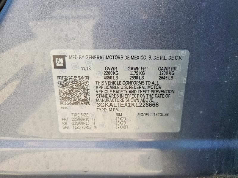 60959286 :رقم المزاد ، 3GKALTEX1KL228666 vin ، 2019 Gmc Terrain مزاد بيع