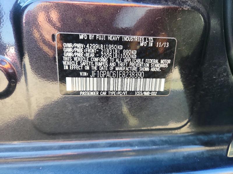 2014 Subaru Impreza მანქანა იყიდება აუქციონზე, vin: JF1GPAC61E8238390, აუქციონის ნომერი: 61216796