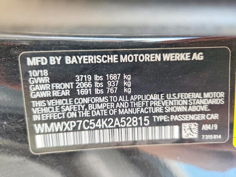 Продажа на аукционе авто 2019 Mini Cooper, vin: WMWXP7C54K2A52815, номер лота: 61901876