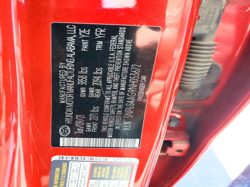 Продажа на аукционе авто 2022 Hyundai Elantra, vin: 5NPLS4AG9NH053672, номер лота: 63405836