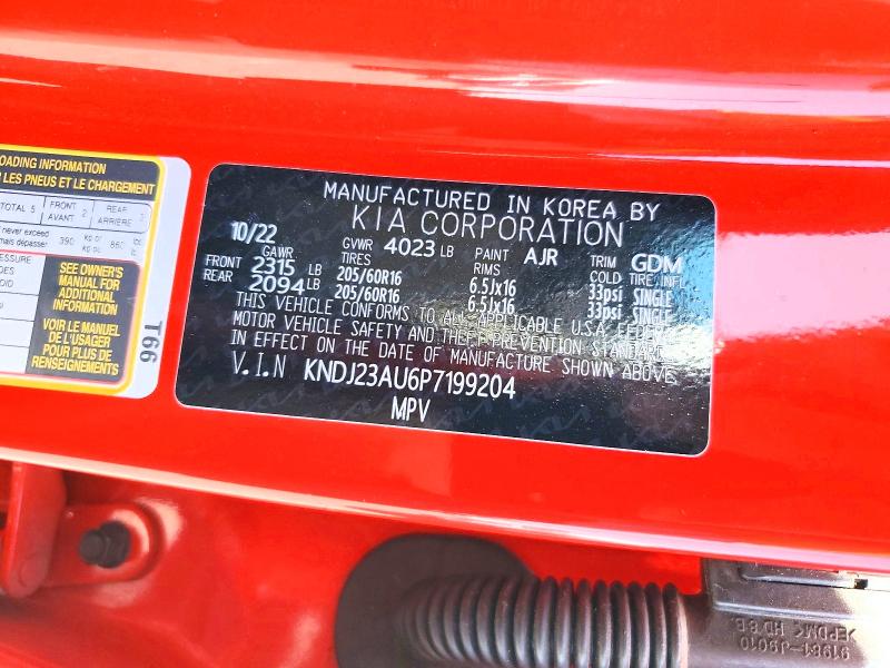 61765036 :رقم المزاد ، KNDJ23AU6P7199204 vin ، 2023 Kia Soul مزاد بيع