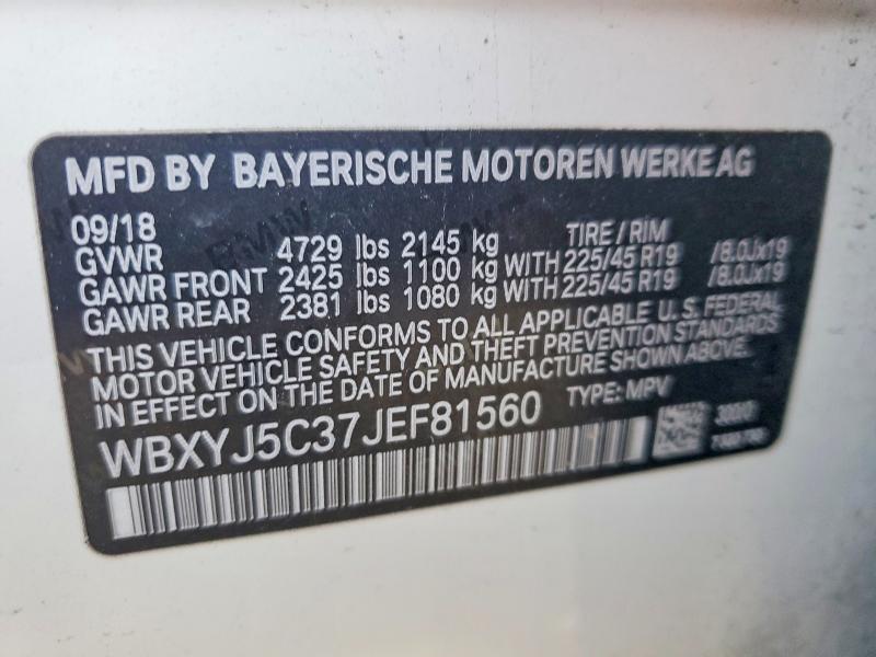 Aukcja sprzedaży 2018 Bmw X2, vin: WBXYJ5C37JEF81560, numer aukcji: 61729316