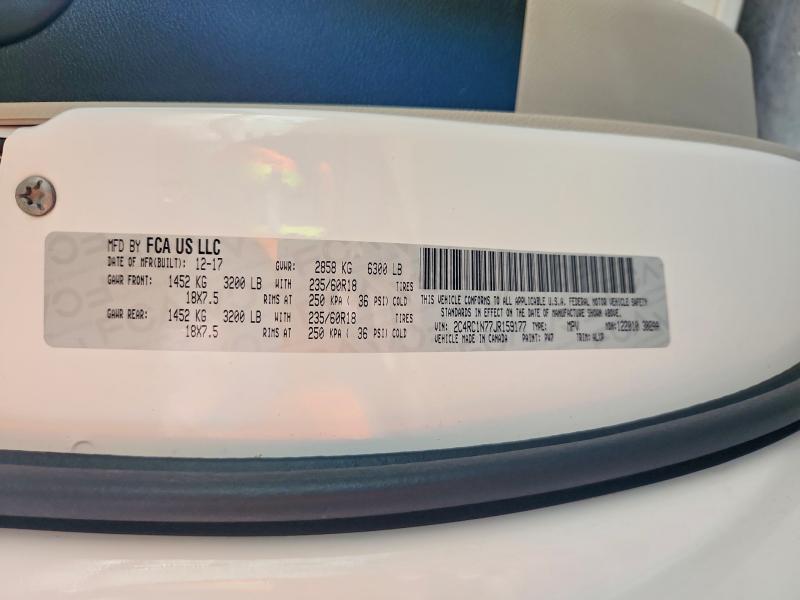 2018 Chrysler Pacifica მანქანა იყიდება აუქციონზე, vin: 2C4RC1N77JR159177, აუქციონის ნომერი: 62658926