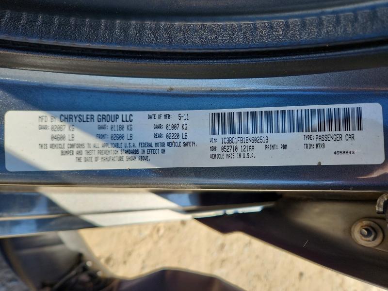 60268876 :رقم المزاد ، 1C3BC1FB1BN602513 vin ، 2011 Chrysler 200 مزاد بيع