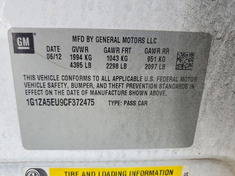 59286346 :رقم المزاد ، 1G1ZA5EU9CF372475 vin ، 2012 Chevrolet Malibu مزاد بيع
