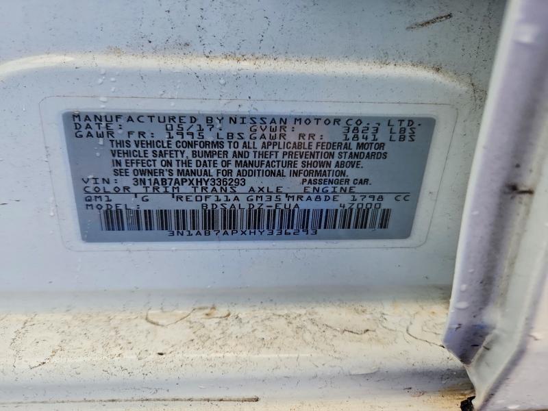 Продаж на аукціоні авто 2017 Nissan Sentra, vin: 3N1AB7APXHY336293, номер лоту: 61692196