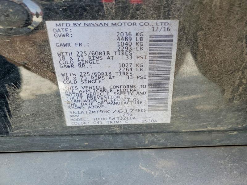 Продаж на аукціоні авто 2017 Nissan Rogue, vin: 5N1AT2MT9HC761790, номер лоту: 59623386