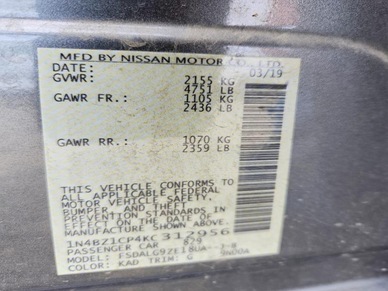 Aukcja sprzedaży 2019 Nissan Leaf, vin: 1N4BZ1CP4KC312956, numer aukcji: 62328236