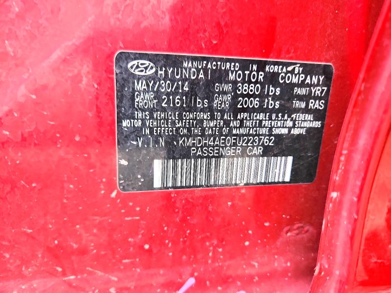2015 Hyundai Elantra მანქანა იყიდება აუქციონზე, vin: KMHDH4AE0FU223762, აუქციონის ნომერი: 61230326