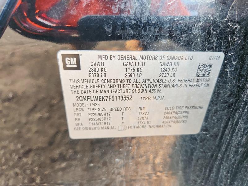 Aukcja sprzedaży 2015 Gmc Terrain, vin: 2GKFLWEK7F6113852, numer aukcji: 60989006