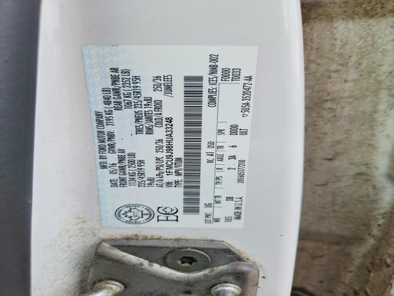 2017 Ford Escape მანქანა იყიდება აუქციონზე, vin: 1FMCU9J98HUA33248, აუქციონის ნომერი: 60137216