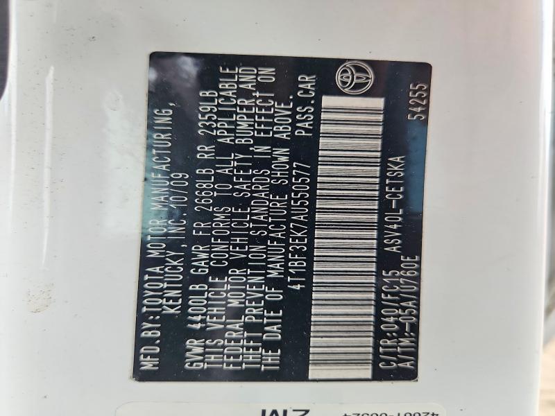 Aukcja sprzedaży 2010 Toyota Camry, vin: 4T1BF3EK7AU550577, numer aukcji: 59772716