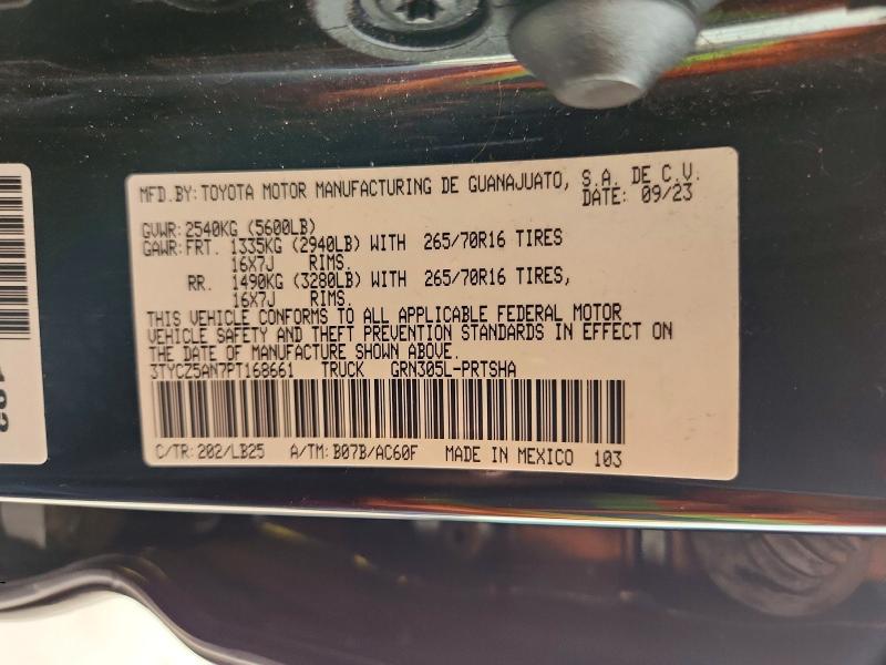 2023 Toyota Tacoma მანქანა იყიდება აუქციონზე, vin: 3TYCZ5AN7PT168661, აუქციონის ნომერი: 60597376