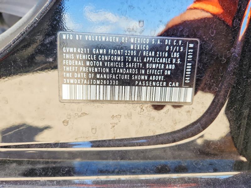 61620986 :رقم المزاد ، 3VWDX7AJ7DM260330 vin ، 2013 Volkswagen Jetta مزاد بيع
