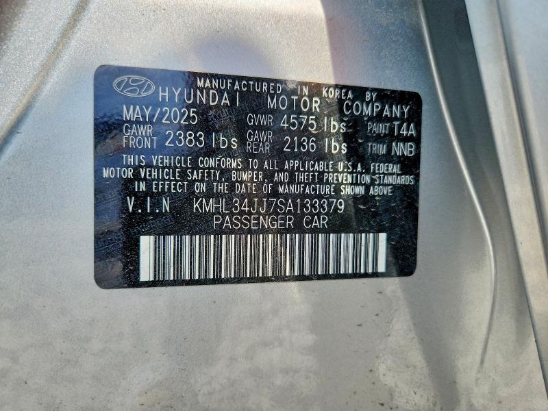 Продажа на аукционе авто 2025 Hyundai Sonata Hybrid, vin: KMHL34JJ7SA133379, номер лота: 62676426