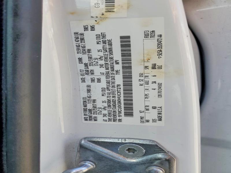 Продаж на аукціоні авто 2017 Ford Escape, vin: 1FMCU0G90HUC87278, номер лоту: 61646276