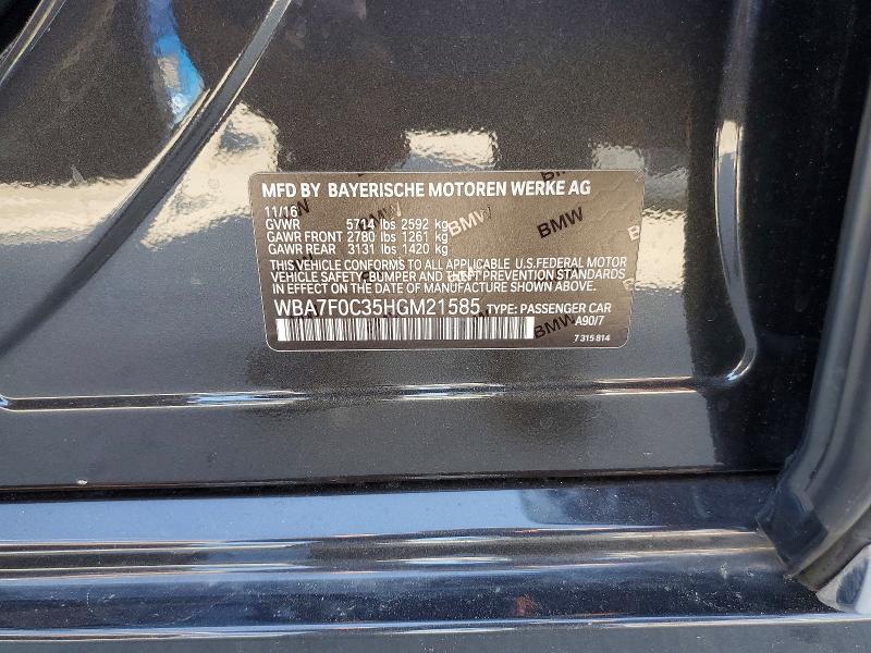 Продажа на аукционе авто 2017 Bmw 750, vin: WBA7F0C35HGM21585, номер лота: 85461665