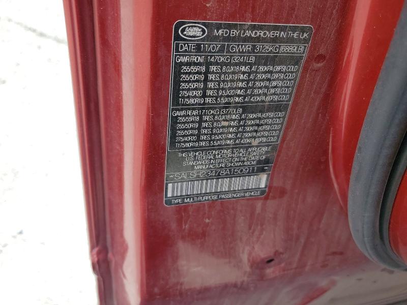 Продажа на аукционе авто 2008 Land Rover Range Rover Sport, vin: SALSH23478A150911, номер лота: 60876386