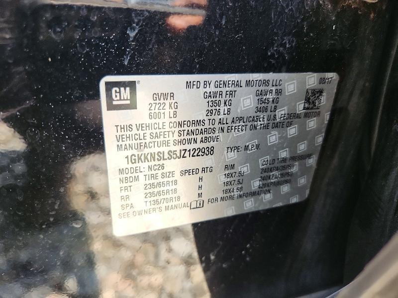 2018 Gmc Acadia მანქანა იყიდება აუქციონზე, vin: 1GKKNSLS5JZ122938, აუქციონის ნომერი: 62293766