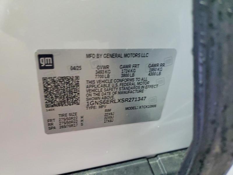 Aukcja sprzedaży 2025 Chevrolet Suburban, vin: 1GNS6ERLXSR271347, numer aukcji: 62201426