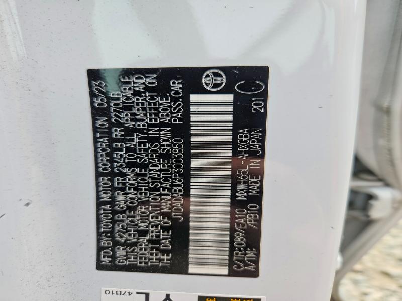 2023 Toyota Prius მანქანა იყიდება აუქციონზე, vin: JTDADABU6P3003850, აუქციონის ნომერი: 61895496