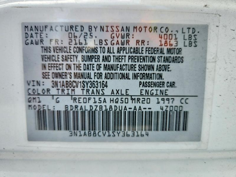 Продаж на аукціоні авто 2025 Nissan Sentra, vin: 3N1AB8CV1SY363164, номер лоту: 61422296