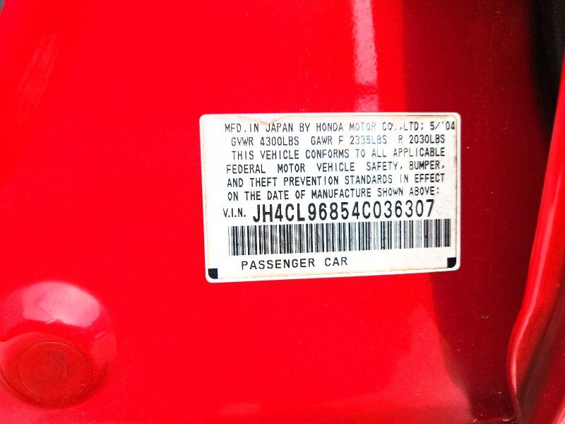 Aukcja sprzedaży 2004 Acura Tsx, vin: JH4CL96854C036307, numer aukcji: 63506126