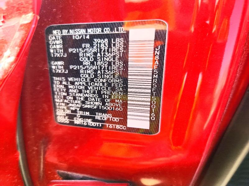 Продаж на аукціоні авто 2015 Nissan Juke, vin: JN8AF5MR5FT500160, номер лоту: 62633646